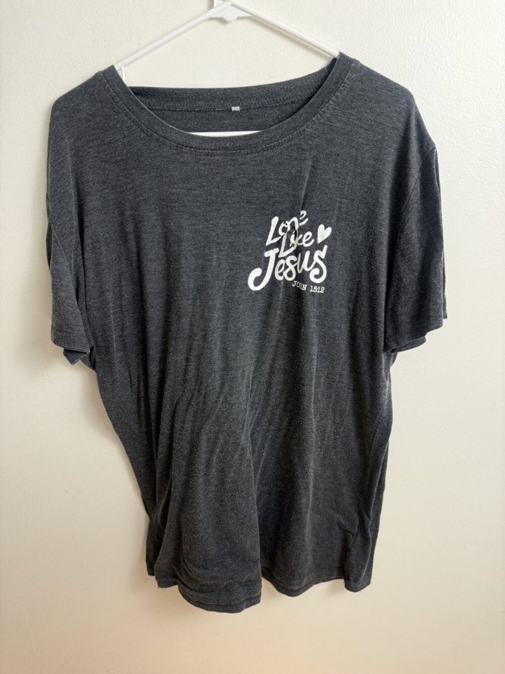 Love Like Jesus Graphic Tee Size XXL – Charcoal Heather, John 15:12